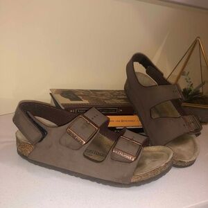 Birkenstock Kids Milano HL sandals – brown, size 2-2.5 kids US